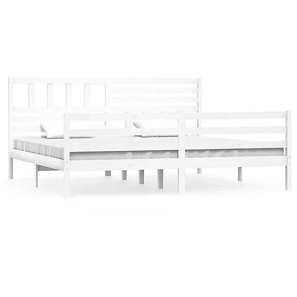 Vidaxl Massivholzbett Weiß 180x200 Cm 6ft Super King günstig online kaufen