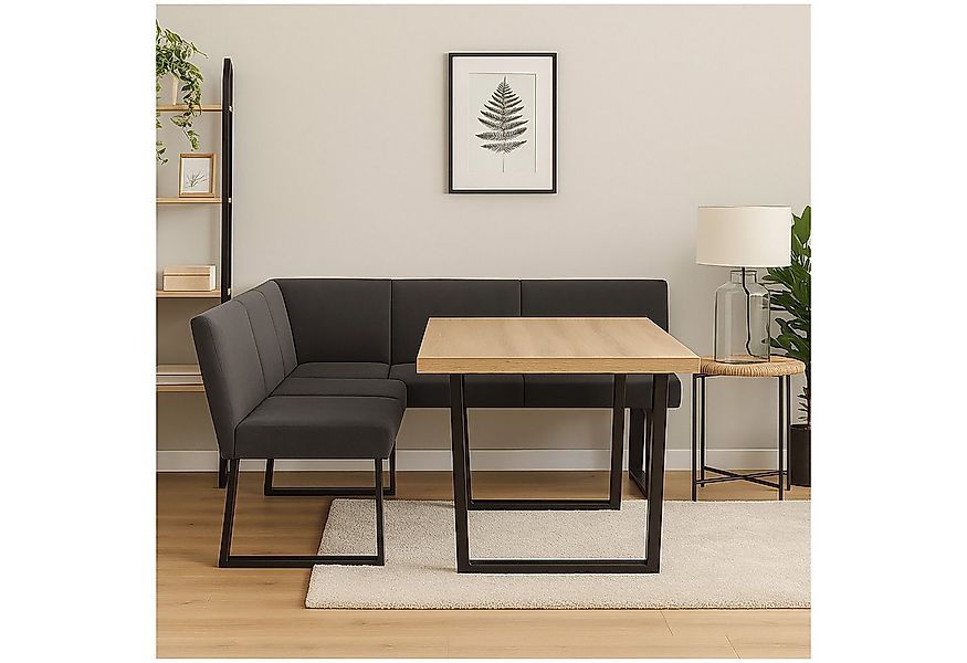 HTI-Living Eckbank Eckbank 192 x 152 cm Schwarz (Stück, 1-St., 1 Eckbank), günstig online kaufen