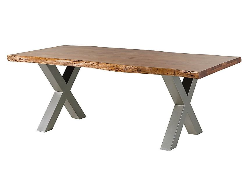 Massivmoebel24 Baumkantentisch FREEFORM (Baumtisch Akazie 180x90x77 günstig online kaufen