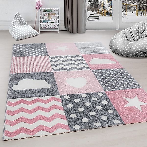 Carpettex Kinderteppich Herz- und Stern Design, günstig online kaufen