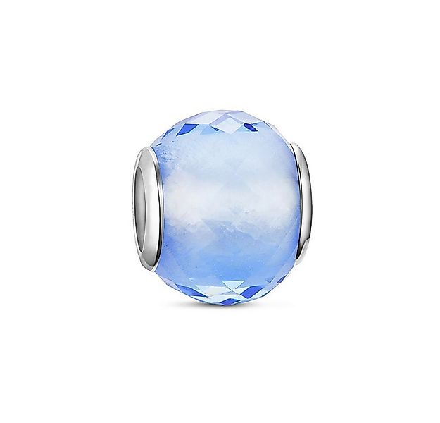 PANDACHARMS Bead Kleiner Blauer Facettenglas Charm für Armband, Hülse aus 9 günstig online kaufen