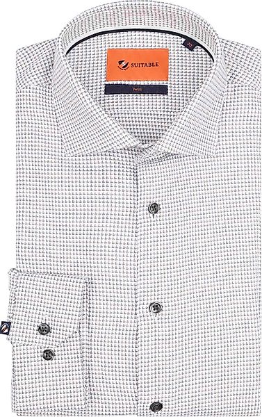 Suitable Hemd Twill Druck Weiß - Größe 39 günstig online kaufen