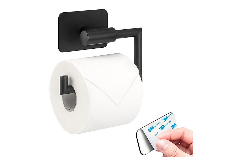 bremermann Toilettenpapierhalter Bad-Serie PIAZZA BLACK TAPE - mit Klebepad günstig online kaufen