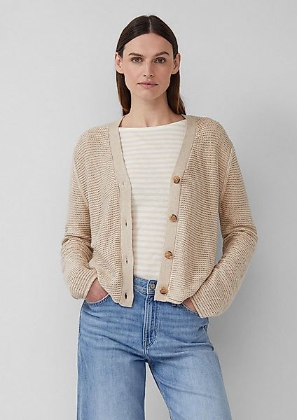 s.Oliver Cardigan Strickjacke Strickjacke in Ripp-Optik mit Knopfleiste günstig online kaufen