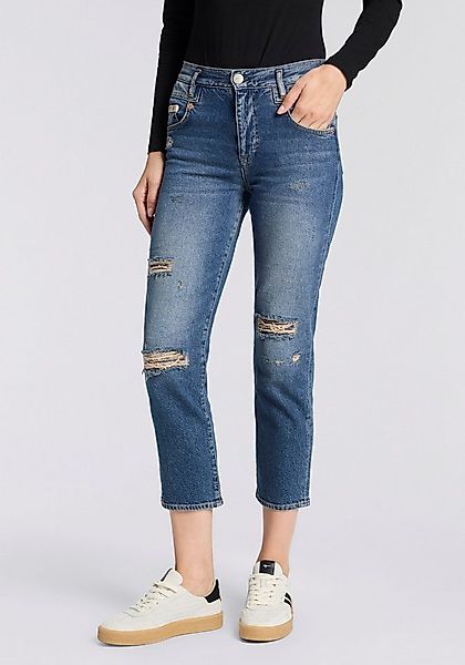 Herrlicher 5-Pocket-Jeans Breezy Cropped Denim Straight Fit mit Destroyed-E günstig online kaufen