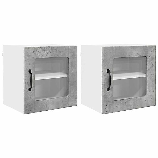 vidaXL Küchenschrank 2 Stk Beton Grau 40 x 31 x 40 cm Holzwerkstoff 884841 günstig online kaufen