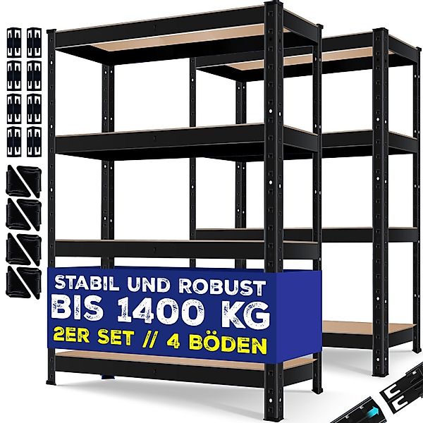 MASKO Schwerlastregal, 2er-Set Lagerregal Schwerlastregal, Kellerregal günstig online kaufen