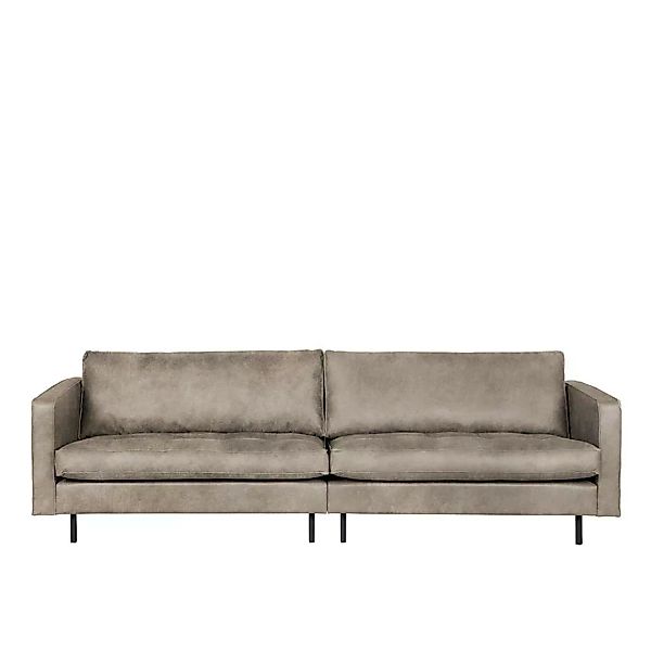 Dreisitzer Couch in Grau Kunstleder 275 cm breit günstig online kaufen