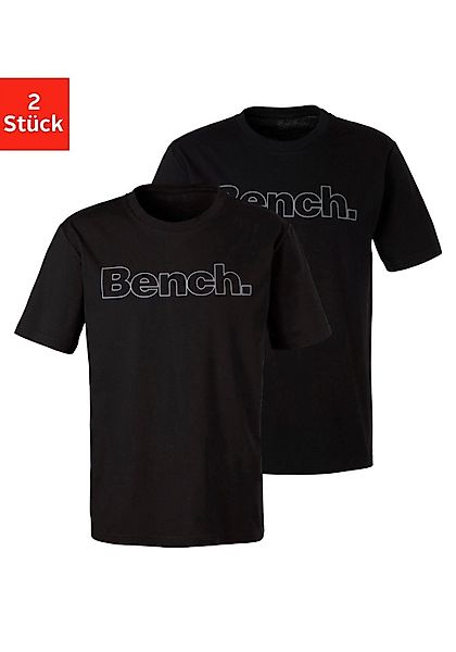 Bench. Loungewear T-Shirt 2 Stk. tlg. Shirt mit Logoprint, Basicshirt mit R günstig online kaufen