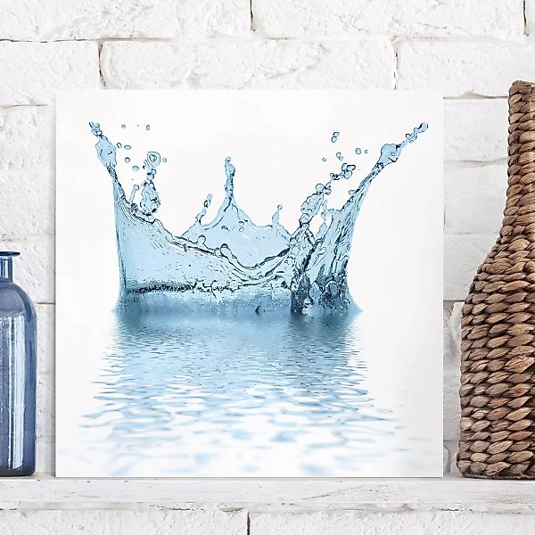 Leinwandbild - Quadrat Blue Water Splash No.2 günstig online kaufen