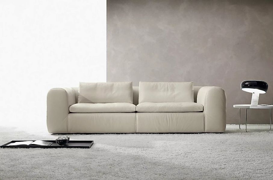 JVmoebel 3-Sitzer Sofa 3 Sitz Möbel Leder Weiß Dreisitzer Sofas Luxus Wohnz günstig online kaufen