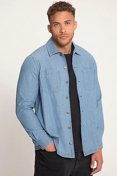 STHUGE Businesshemd STHUGE Hemd Overshirt Denim-Optik Langarm bis 8 XL günstig online kaufen