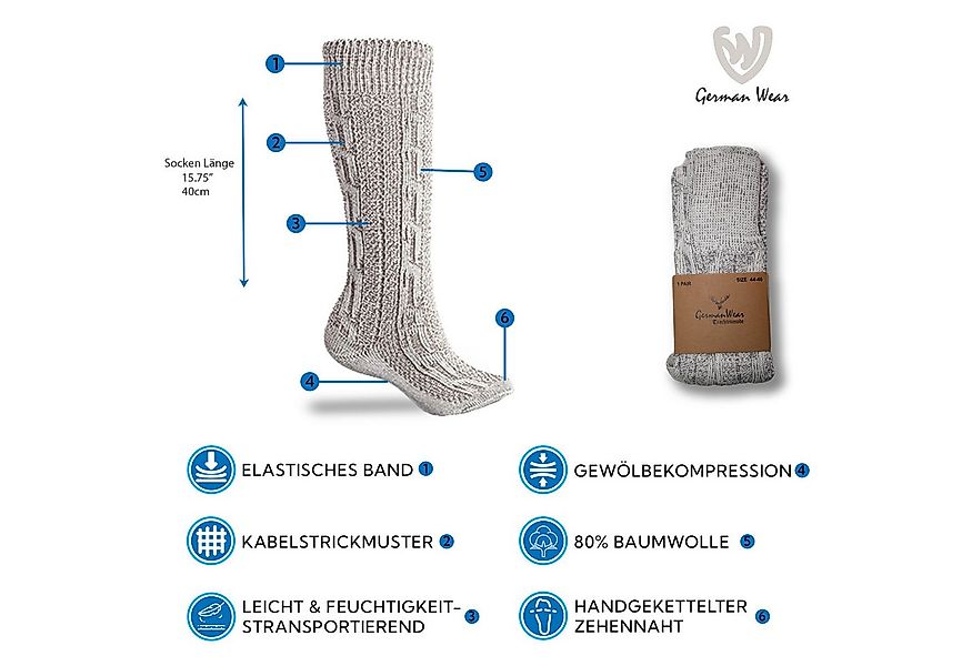 German Wear Trachtensocken GW200 Meliert Paar (3-Paar) Trachtensocken Trach günstig online kaufen