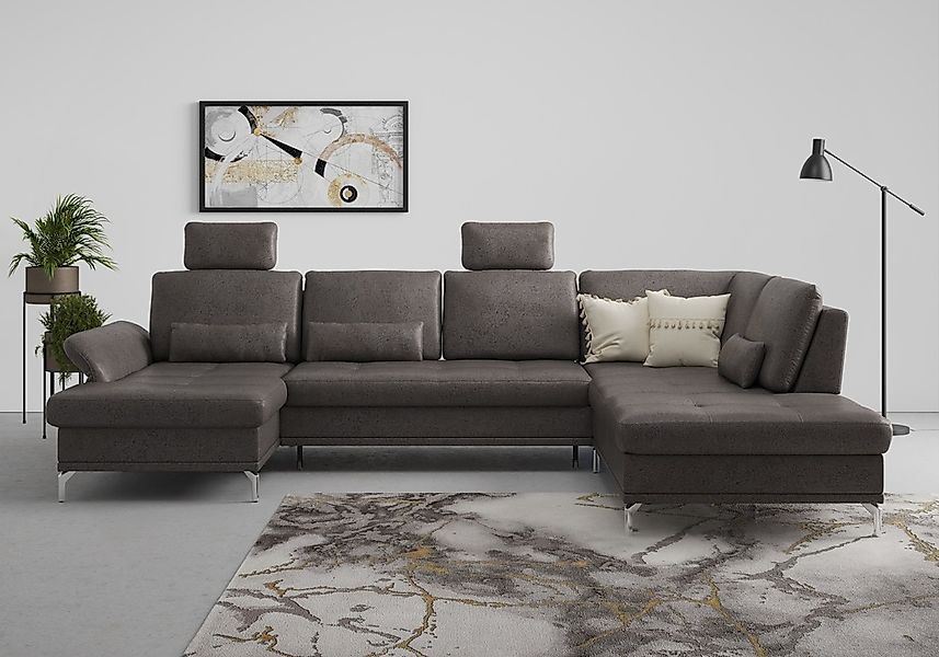 Home affaire Wohnlandschaft "Palm Beach U-Form" Federkern, mit Sitztiefenve günstig online kaufen