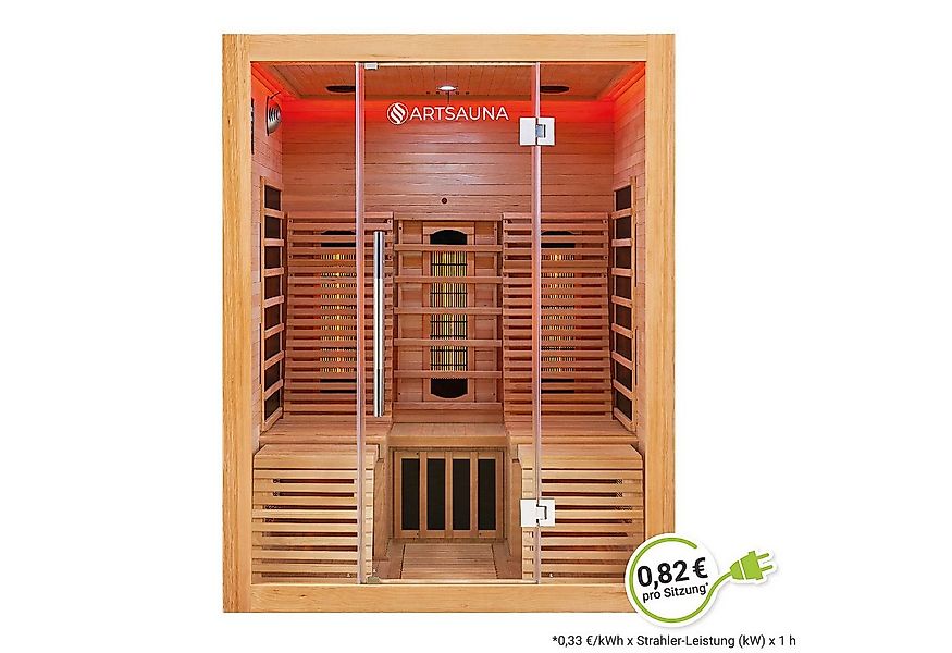 Artsauna Infrarotkabine Helsinki150 Dual-Technologie, für 3 Personen, Hemlo günstig online kaufen