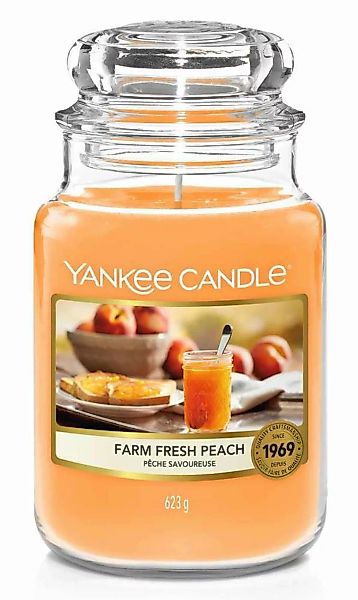 Yankee Candle Duftkerze Farm Fresh Peach 411 g günstig online kaufen