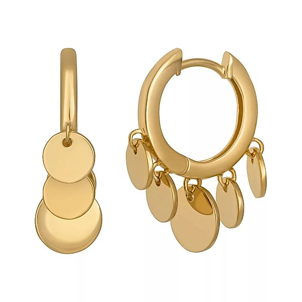 CAÏ Paar Creolen "Boho dangling hoops 925 Sterling Silber vergoldet" günstig online kaufen