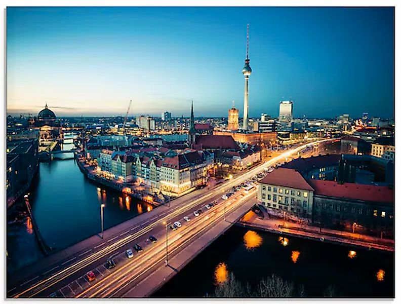 Artland Glasbild "Berlin Cityscape am Abend", Deutschland, (1 St.), in vers günstig online kaufen