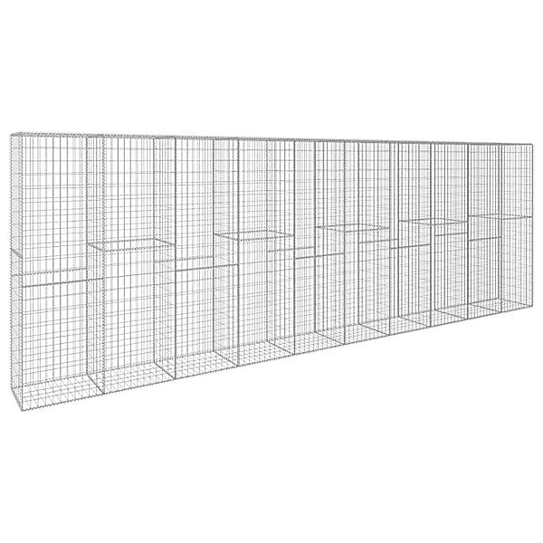 vidaXL Gabionenwand mit Abdeckung Verzinkter Stahl 600 x 50 x 200 cm 145089 günstig online kaufen