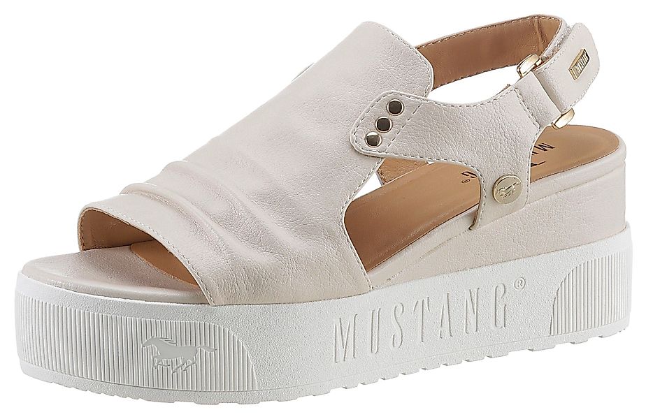 Mustang Shoes Keilsandalette, Sommerschuh, Sandale, Keilabsatz, günstig online kaufen