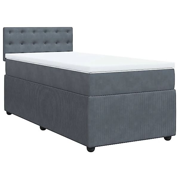 vidaXL Boxspringbett mit Matratze Dunkelgrau 90x200 cm Samt 3289939 günstig online kaufen
