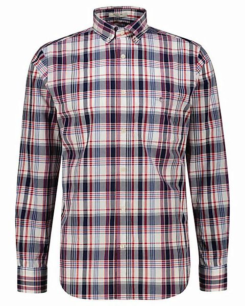 Gant Langarmhemd Herren Freizeithemd POPLIN CHECK Regular Fit (1-tlg) günstig online kaufen