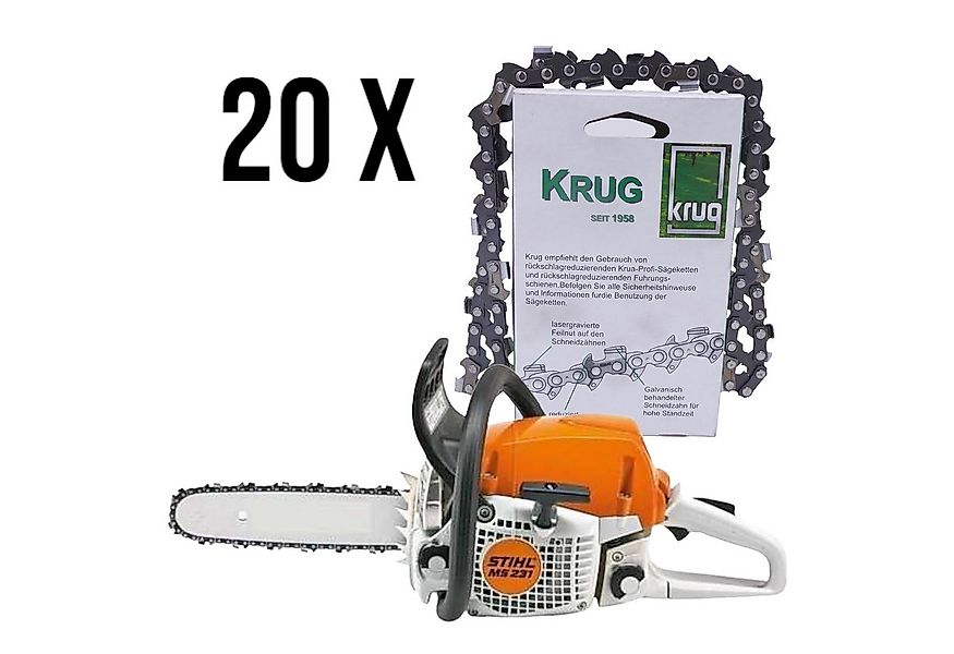 STIHL Benzin-Kettensäge Stihl MS 231 + 20 Ketten 3/8P1.3-50 günstig online kaufen
