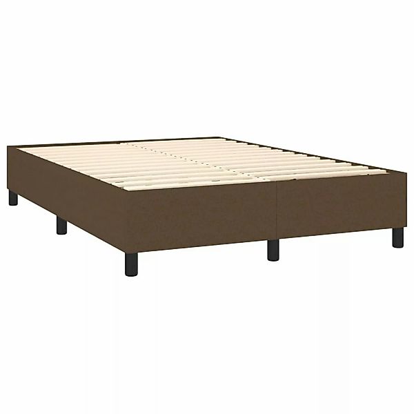 vidaXL Boxspringbett mit Matratze & LED Dunkelbraun 140x190 cm Stoff1468432 günstig online kaufen