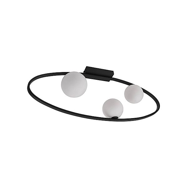Lucande Deckenlampe Kulka 10020427 Modern in Schwarz aus Metall 3-flammig G günstig online kaufen