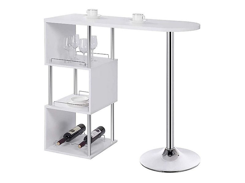 Woltu Bartisch (1-St), Bistrotisch mit 3 Ablagefläche, aus Metall, MDF günstig online kaufen