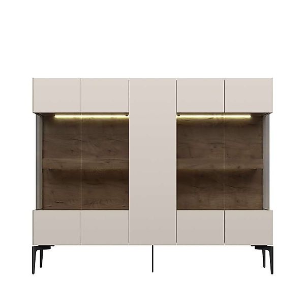 Places of Style Highboard "Sky45 Kommode mit Glastüren, Höhe 142 cm", Vitri günstig online kaufen