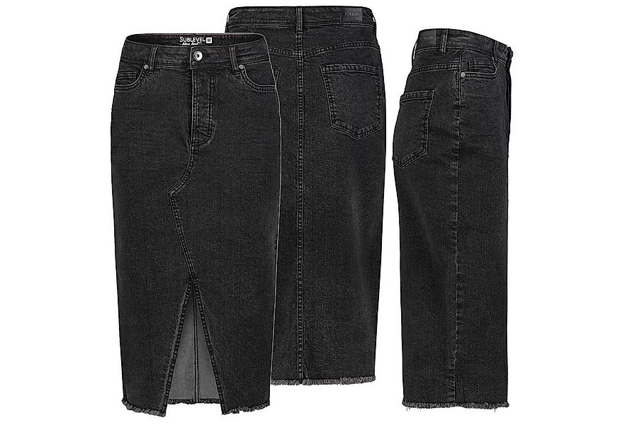 SUBLEVEL Jeansrock Damen Jeans rock Rock MAXI Lange Rock Denim Stretch Vint günstig online kaufen