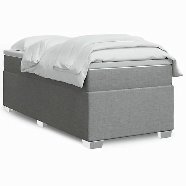 furnicato Bettgestell Boxspringbett mit Matratze Hellgrau 100x200 cm Stoff günstig online kaufen