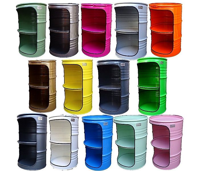 SRM Design Mehrzweckregal Fassregal Design Regal Ölfass 210L Mattschwarz Fa günstig online kaufen