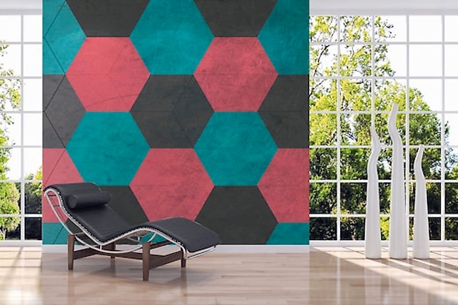 A.S. Création Vliestapete »Fototapete Geometrisches Muster Rosa Blau Grau« günstig online kaufen