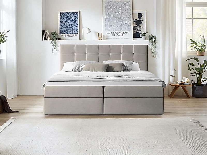 Beautysofa Boxspringbett mit Bettkasten Topiq II, günstig online kaufen