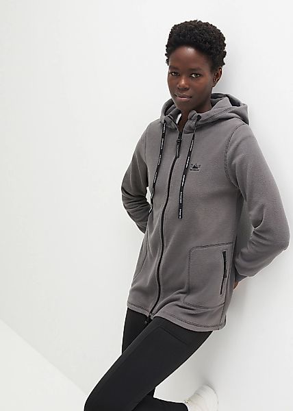bonprix Fleecejacke mit Kapuze A-Linien-Schnitt, Langarm-Design, aus 100% P günstig online kaufen