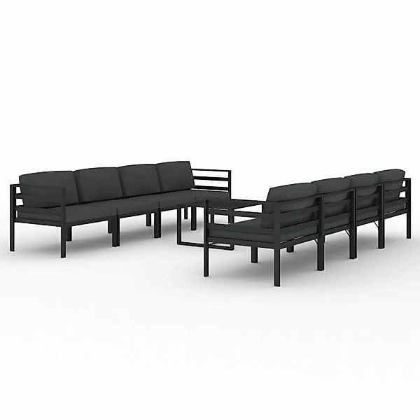 Vidaxl 9-tlg. Garten-lounge-set Mit Kissen Aluminium Anthrazit günstig online kaufen