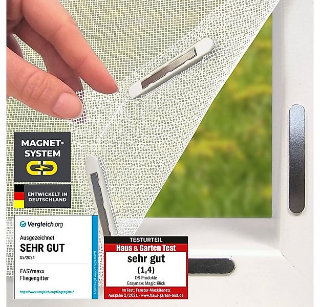 EASYmaxx Insektenschutz-Fensterrahmen Fliegengitter Fenster mit Magnetbefes günstig online kaufen