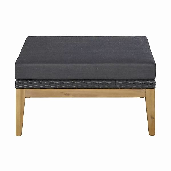 Pouf per divano da giardino modulabile in resina intrecciata grigio antraci günstig online kaufen