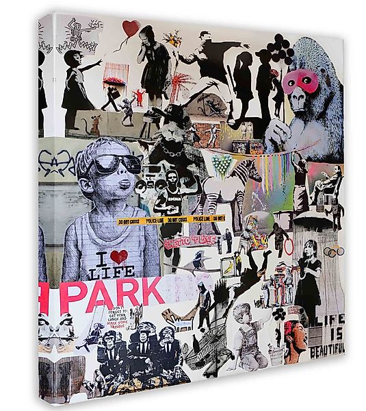 Leinwando Gemälde Banksy bilder Collage XXL günstig online kaufen