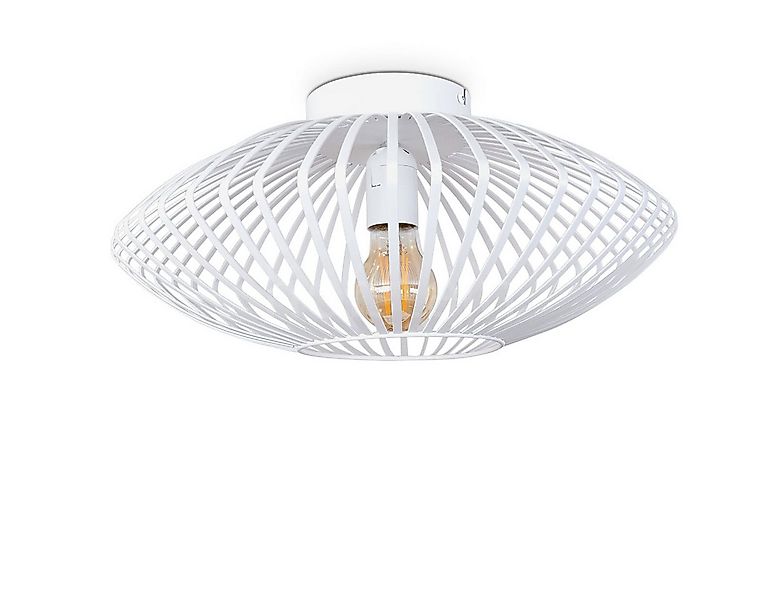 hofstein Deckenleuchte »Pieris« runde Deckenlampe aus Metall in Weiß, ohne günstig online kaufen