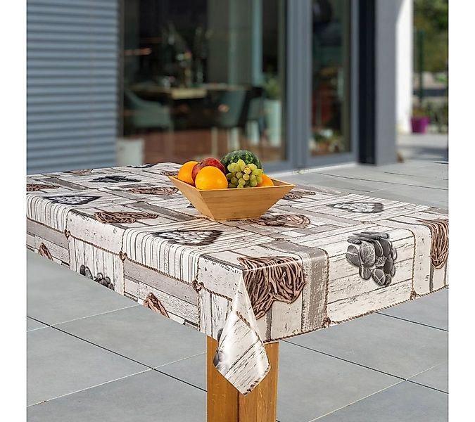laro Tischdecke Wachstuch-Tischdecken Abwaschbar Steinherz – rustikal recht günstig online kaufen