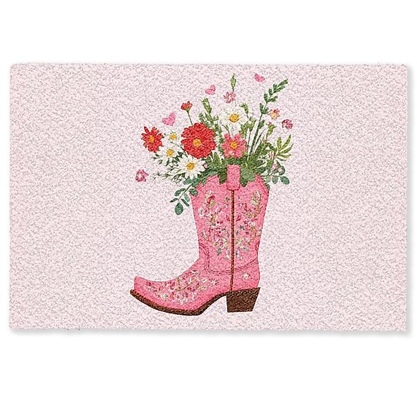 MuchoWow Fußmatte Cowboystiefel - Rosa - günstig online kaufen