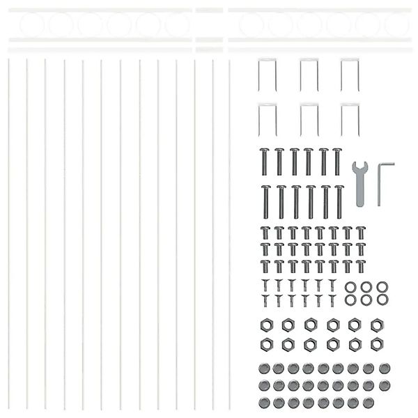 vidaXL Gartenzaun Weiß Stahl 42003927 günstig online kaufen