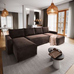 Masseno Ecksofa DENI mit Schlaffunktion U-Form, günstig online kaufen