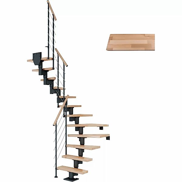Dolle Mittelholmtreppe Dublin Buche Anthrazit GH bis 292 cm 1/2gew. 75 cm F günstig online kaufen