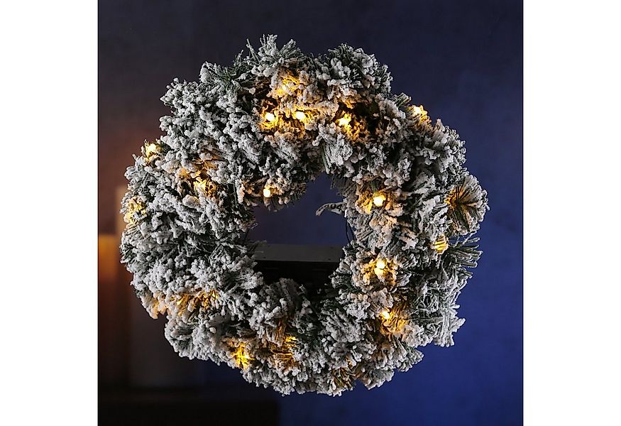 MARELIDA Dekokranz LED Tannenkranz Türkranz Weihnachtskranz beschneit beleu günstig online kaufen