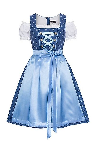 Ramona Lippert Dirndl Julia Damen Trachtenkleid blau mit Bluse Gr. 38-50 Ro günstig online kaufen