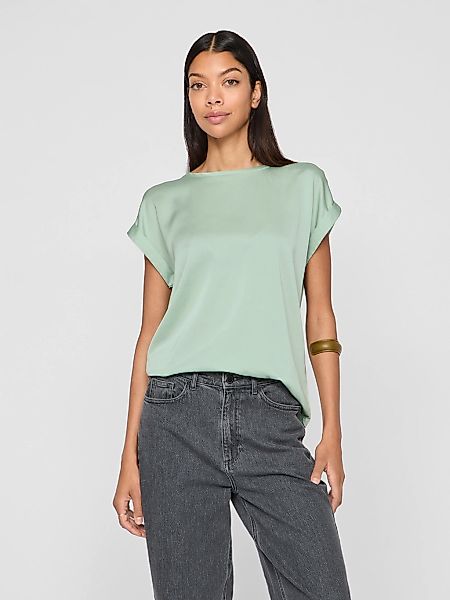 Vila Kurzarmshirt "VIELLETTE S/S SATIN TOP - NOOS" Satin Optik günstig online kaufen
